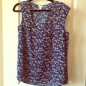 Blue pattern j crew blouse size 12